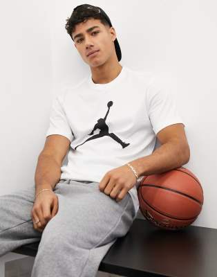 Nike – Jordan Jumpman – Weißes T-Shirt mit großem Logo