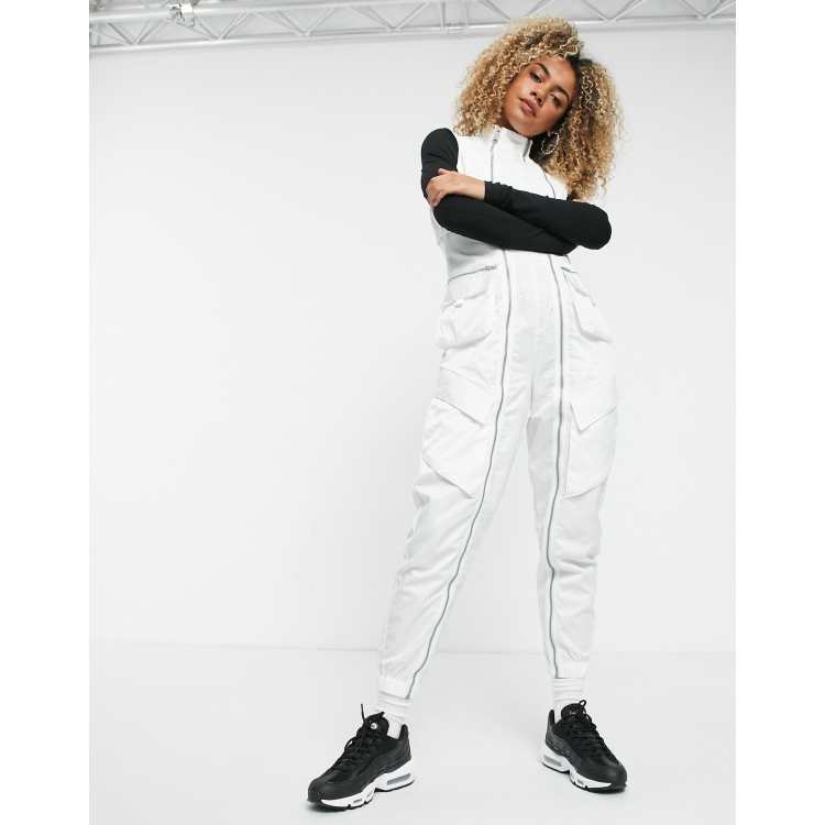 Nike Jordan jumpsuit in white with utility pockets