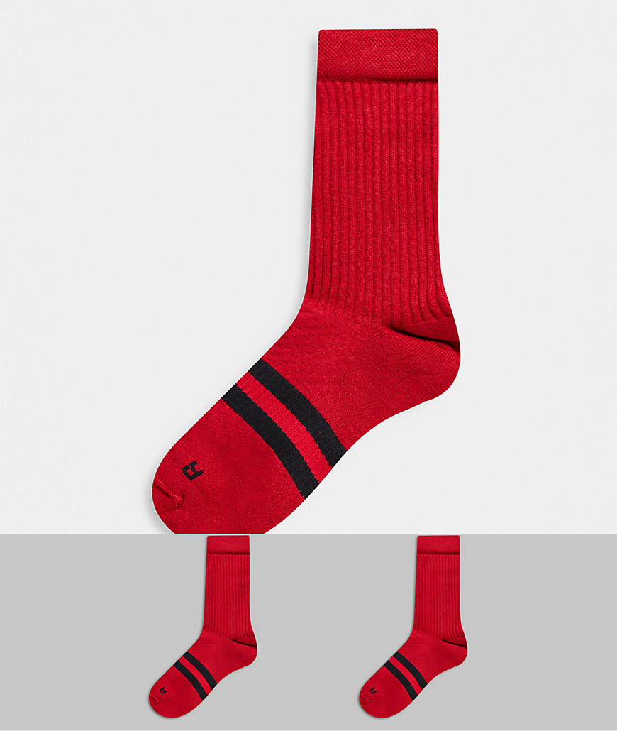 Nike - Jordan Legacy - Set van 2 paar sokken in rood