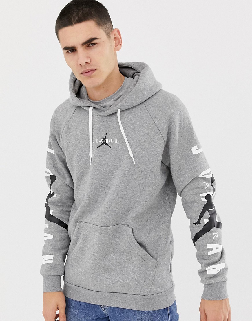 Nike Jordan Logo Pullover Hoodie In Grey AT4911-091