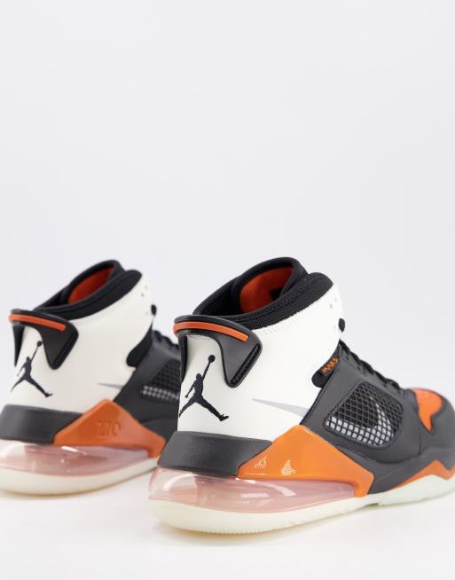 Nike Jordan Mars 270 mid trainers in black and orange