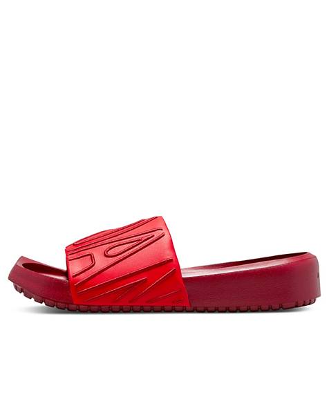 Nike Jordan Nola sliders in university red/pomegranate