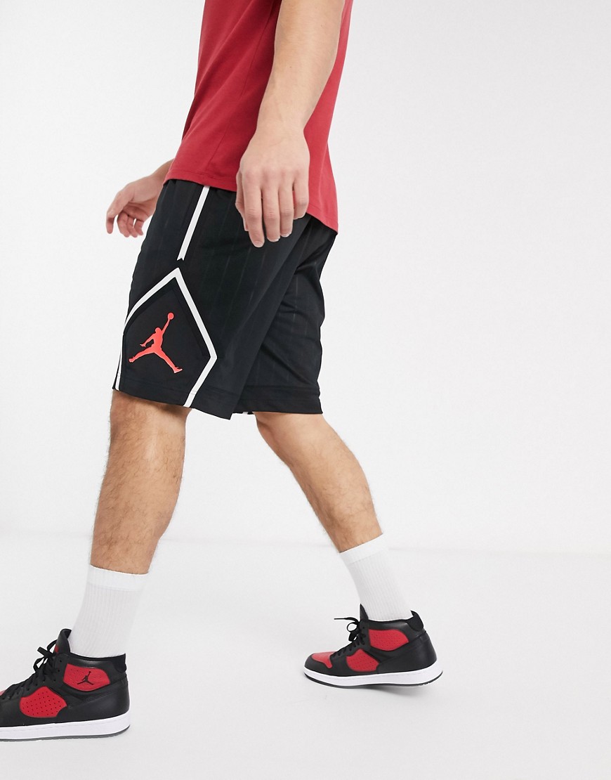 Nike Jordan - Pantaloncini neri con rombo e logo Jumpman-Nero