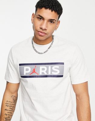 Jordan Paris Saint-Germain chest print t-shirt in white