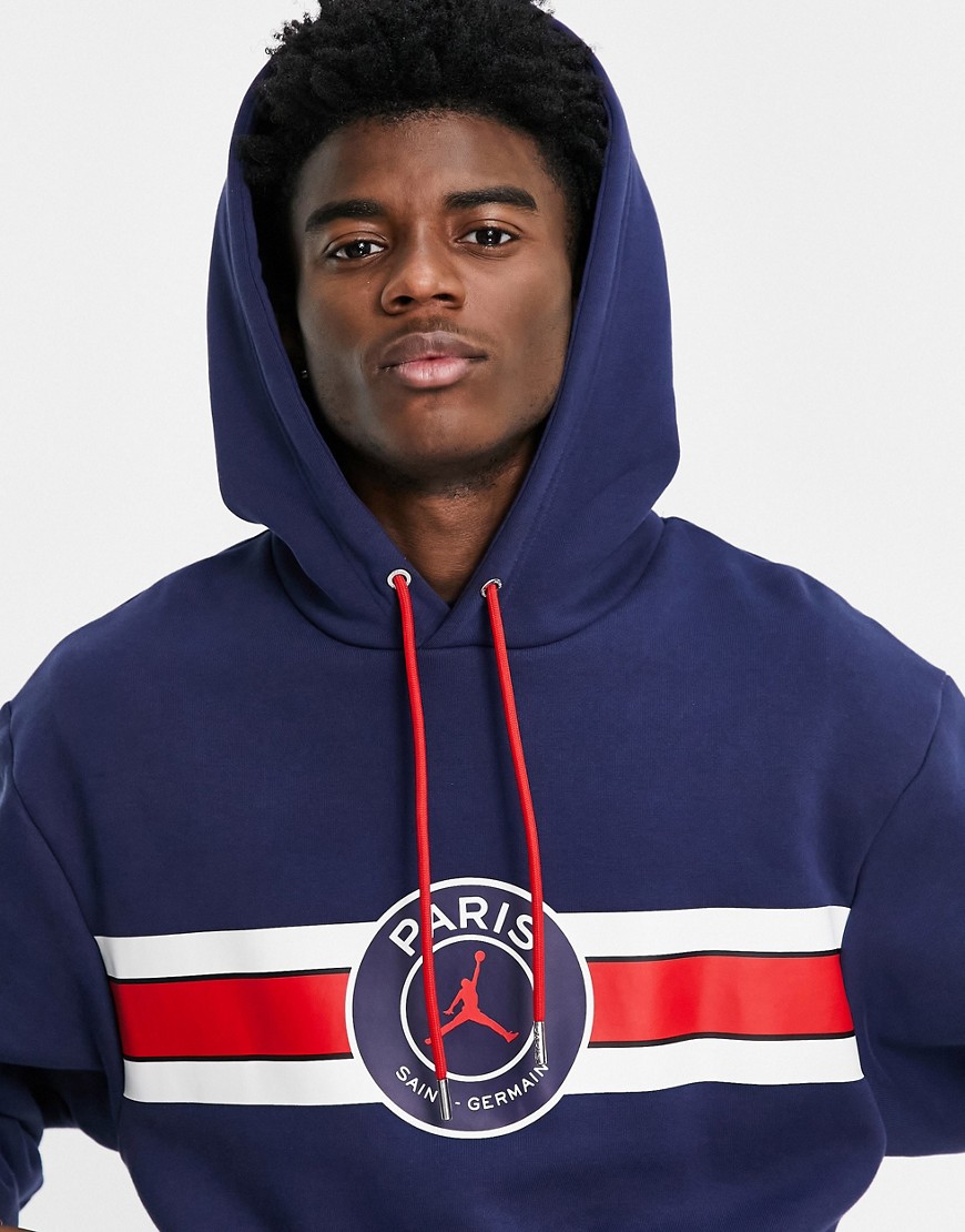 Nike Jordan Paris Saint-Germain fleece statement hoodie in navy