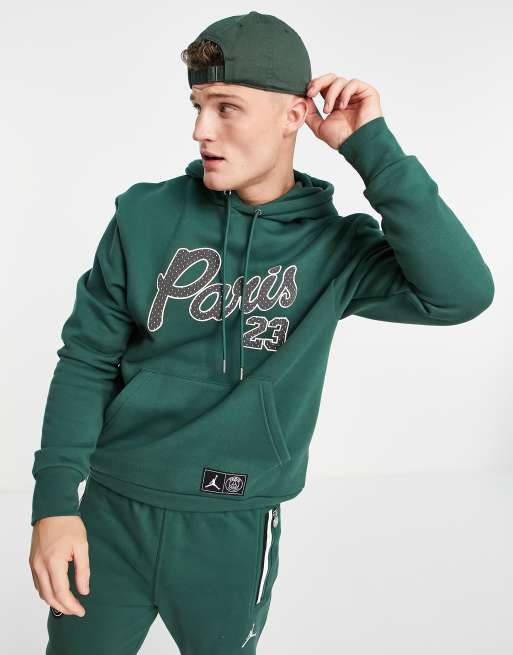 Nike Jordan - Paris Saint-Germain - Statement hoodie van fleece in groen, 3 van 4