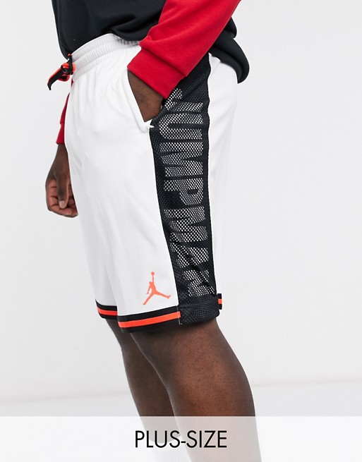 Nike Jordan Plus Basketball shorts with mesh detail in white