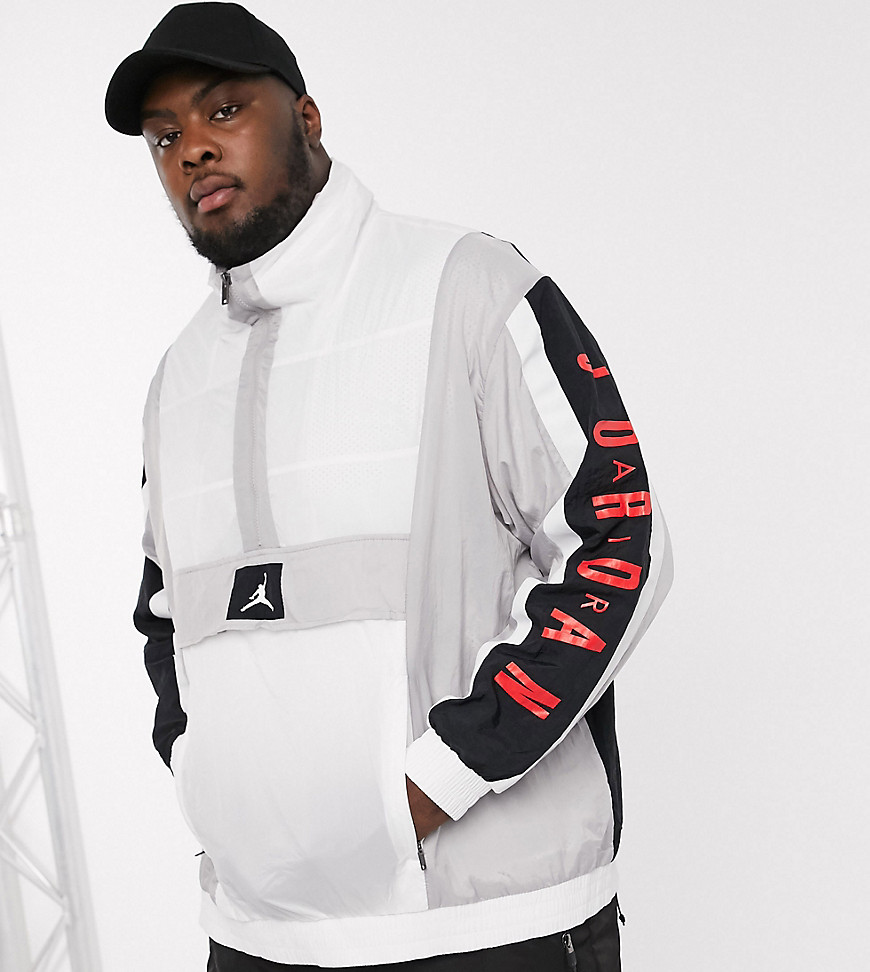 Nike Jordan Plus half zip jacket with sleeve print in white
