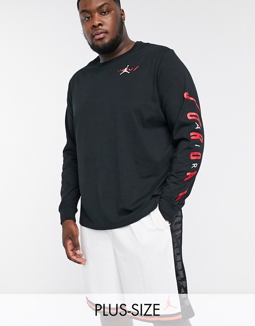 Nike Jordan Plus Jumpman logo long sleeve T-Shirt in black