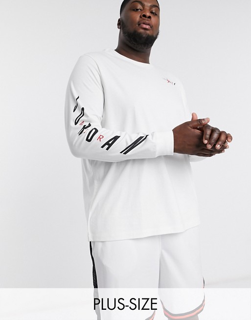 Nike Jordan Plus Jumpman logo long sleeve T-Shirt in white