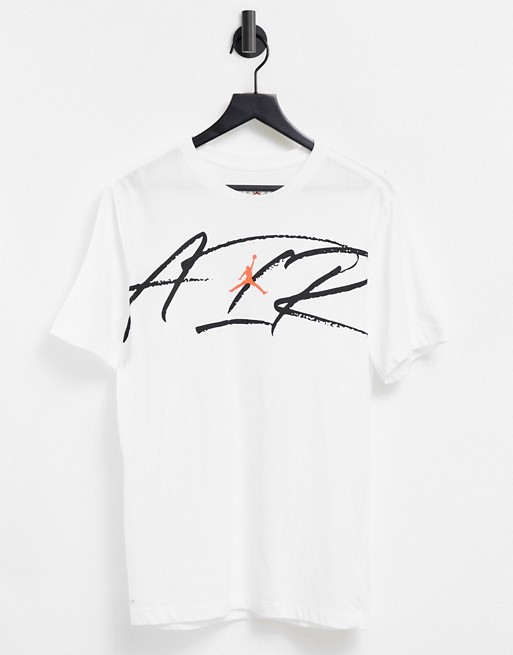Nike Jordan script logo t-shirt in white