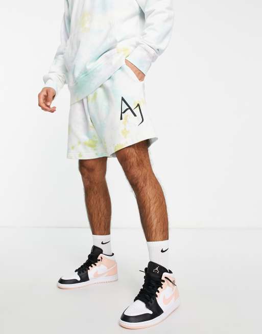 Nike - Jordan Sport DNA - Short en molleton effet tie-dye - Menthe/lilas