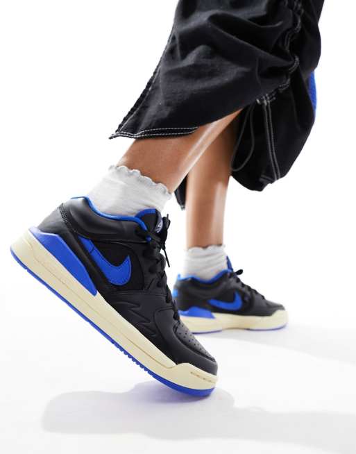 Nike black clearance and blue sneakers