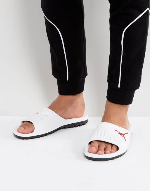 Jordan on sale slippers Wit