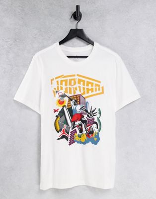 Nike - Jordan - T-shirt avec imprimé sur le devant - Blanc