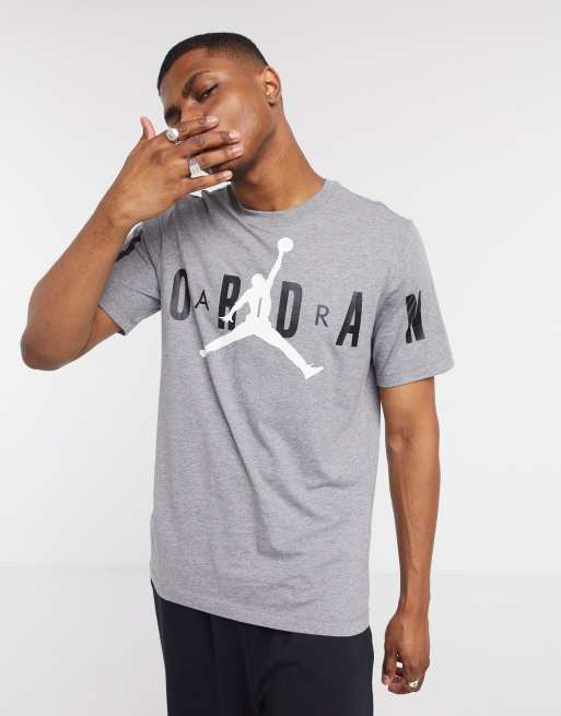 Nike Jordan T shirt con grande logo Jumpman grigia