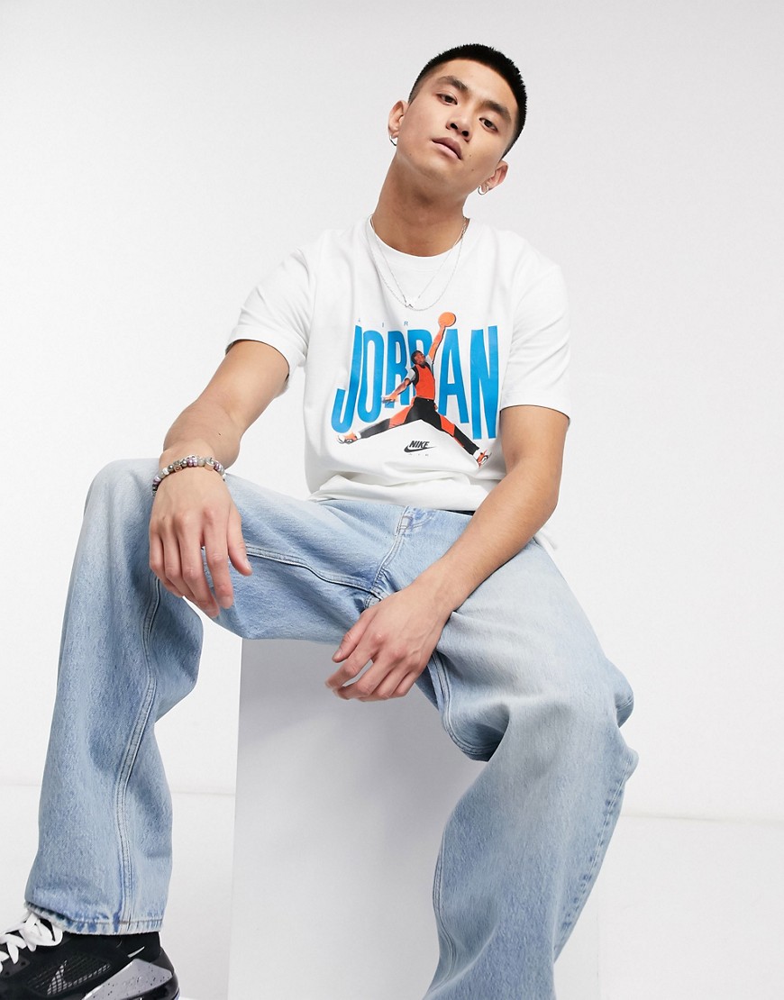 Nike Jordan - T-shirt con logo Jumpman bianca-Bianco