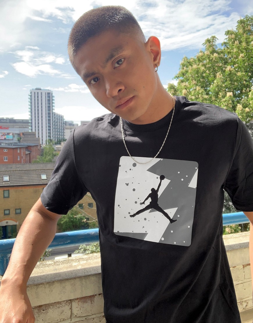 Nike Jordan - T-shirt con riquadro con logo Jumpman nera-Nero
