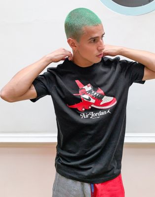 Nike Jordan - T-shirt con stampa con aereo nera | ASOS