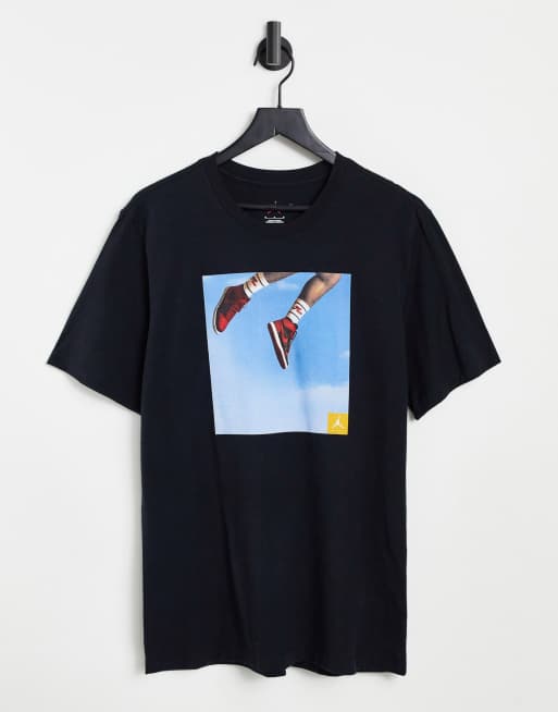 Nike - Jordan - T-shirt nera con stampa fotografica sul petto