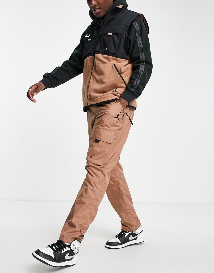 Nike Jordan woven utility cargo trousers in tan-Brown