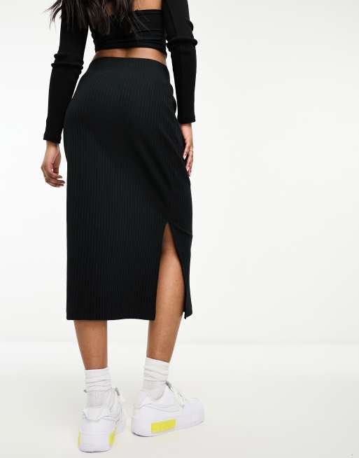 Jupe Midi Femme Jersey Viscose - Confortable à Enfiler Avec Poches