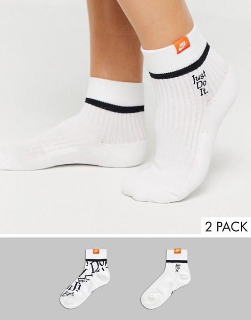 Nike Just Do It 2 packs socks in white and black