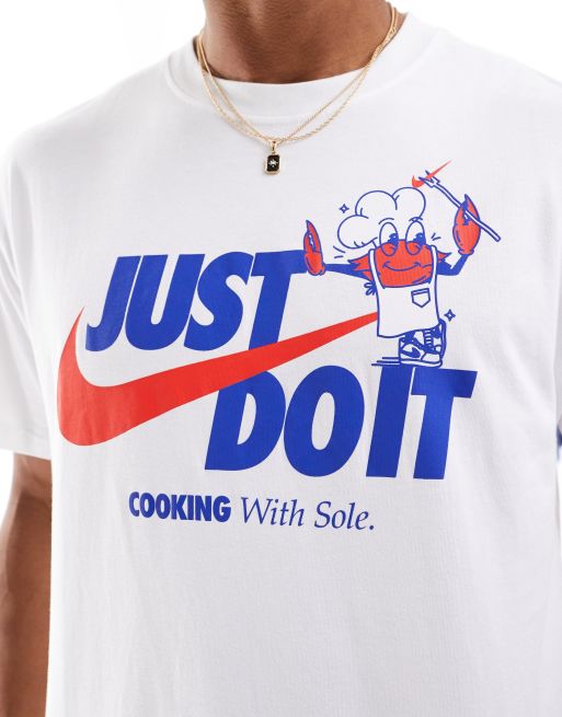 Nike Just Do It chef graphic T shirt in white ASOS