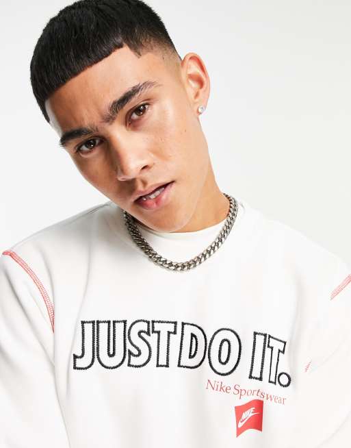 Nike just do it sweatshirt online white