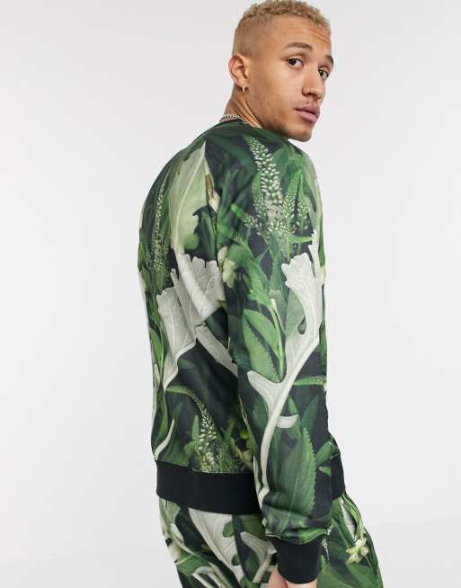 Nike Just Do It crew neck sweat in tropical leaf print ASOS