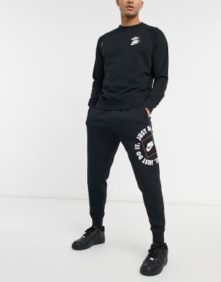 Nike Just Do It Cuffed Sweatpants In Black ModeSens