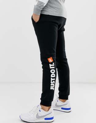 Nike Just Do It Fleece Joggers In Black 