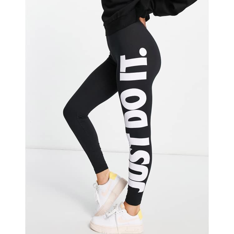 Nike Just Do It high rise leggings in black ASOS