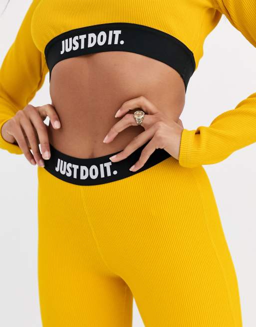 Nike Just Do It Legging taille haute c tel Jaune