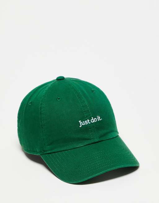 Nike just do it logo cap in green