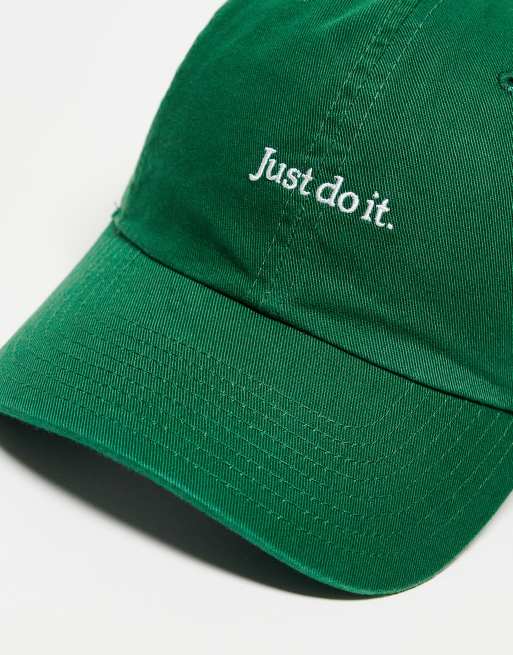 Nike just do it logo cap in green