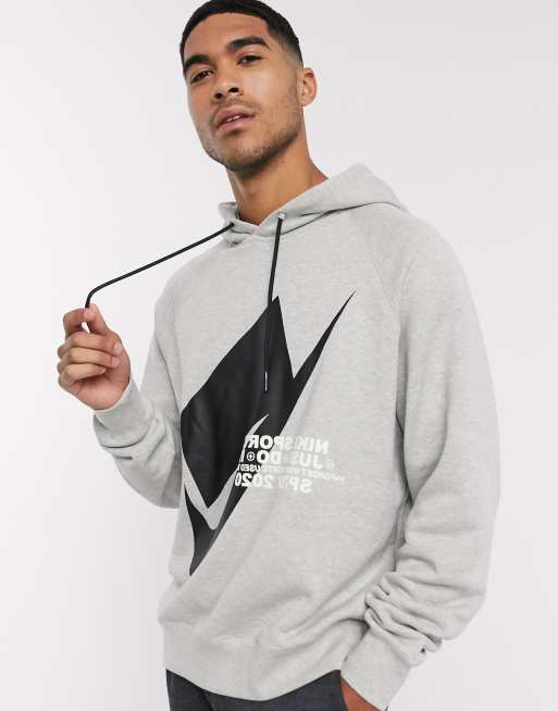 Nike Just Do It logo hoodie in gray