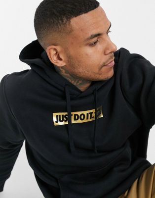 Nike Just Do It metallic logo hoodie in 
