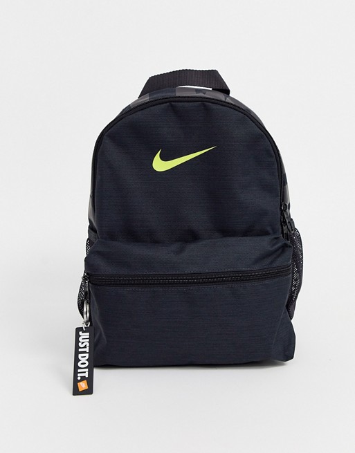 Nike Just Do It mini backpack in black and yellow