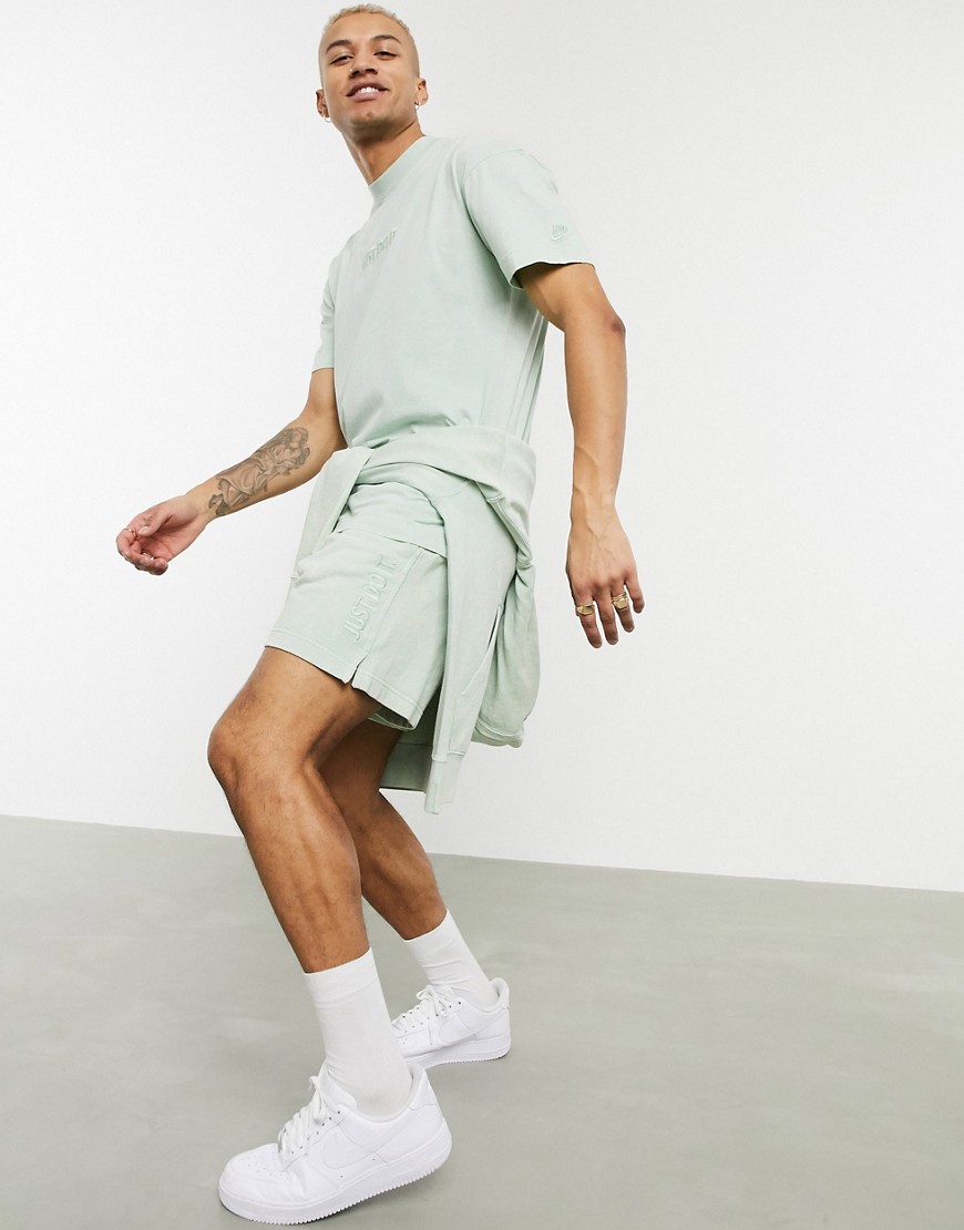 Nike - Just Do It - Pantaloncini slavati verdi-Verde