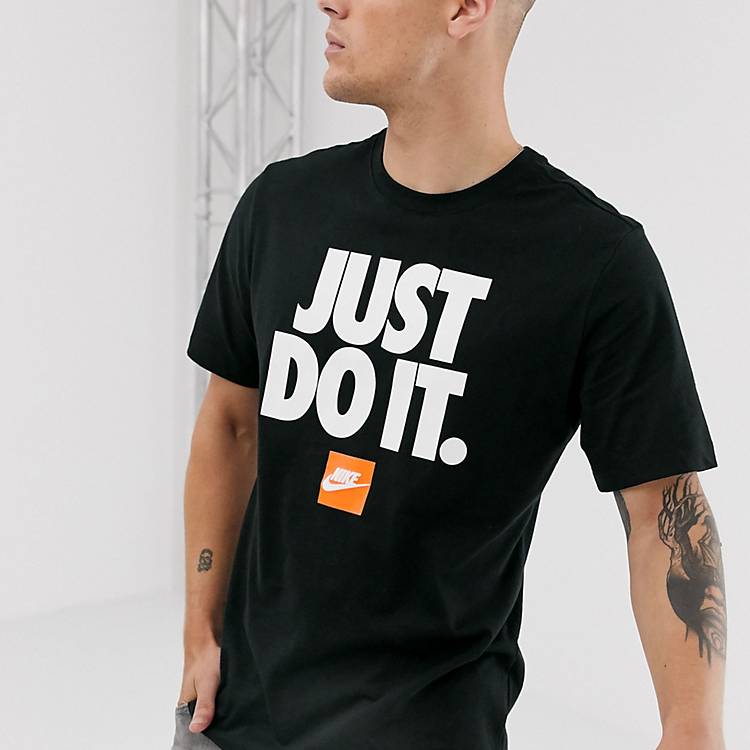 steenkool Bully afgunst Nike - Just Do It - T-shirt in zwart | ASOS