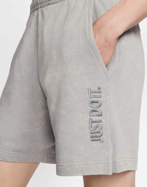 Nike Just Do It washed shorts in gray | ASOS