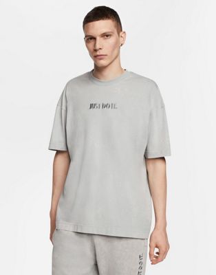Nike Just Do It washed t-shirt in gray 