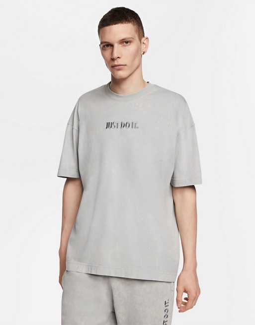 Nike Just Do It washed t-shirt in grey