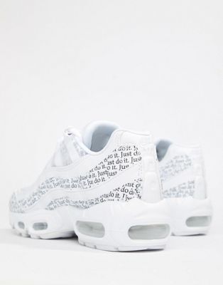 nike just do it white and black newspaper print air max 95 se trainers