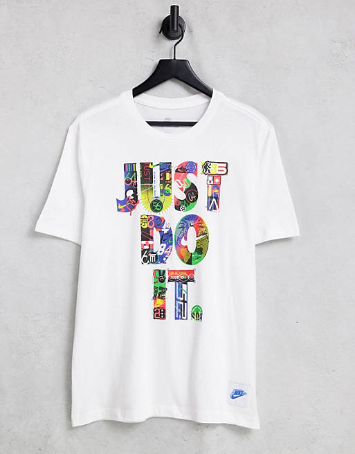 Automáticamente selva tetraedro Nike Just Do It Worldwide logo t-shirt in white | ASOS