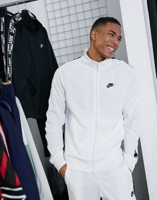 white nike tracksuit top