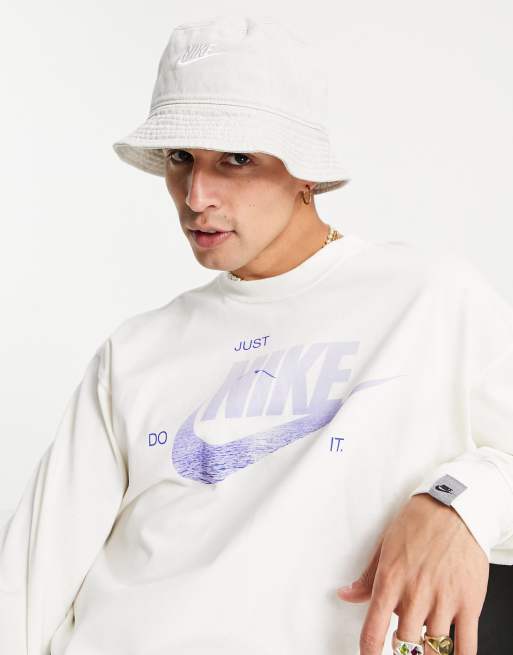Nike – Kapelusz typu bucket w spranym piaskowym kolorze