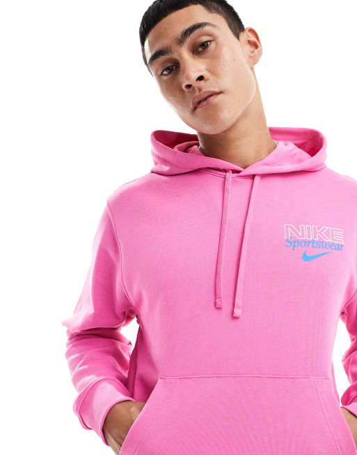 Nike Kapuzenpullover in Rosa mit Grafikprint auf dem Rucken ASOS