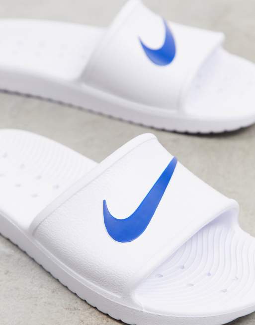 Nike Kawa Shower Trainer in white and blue ASOS